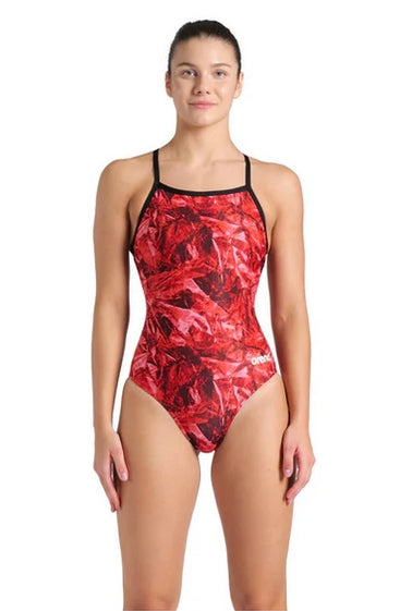Arena Women\'s Team Crackle One Piece Swimsuit Lightdrop Back