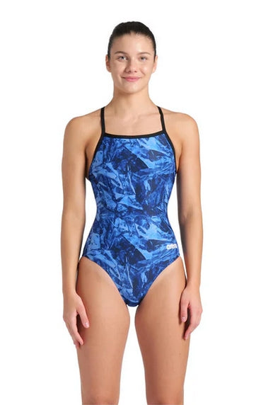 Arena Women\'s Team Crackle One Piece Swimsuit Lightdrop Back