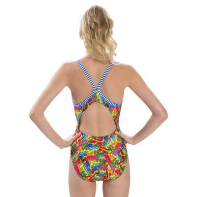 Dolfin Womens Uglies Seaside Print V-2 Back 1-Piece