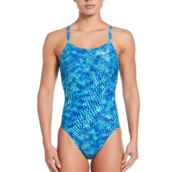 Lawrence Swim Association_Nike Women’s HydraStrong Pool Lanes Racerback One Piece Swimsuit, Blue/Green