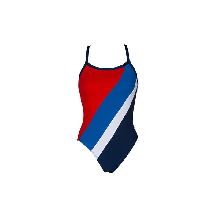 Arena DIAGONAL STRIPE CHALLENGE BACK ONE PIECE WOMAN