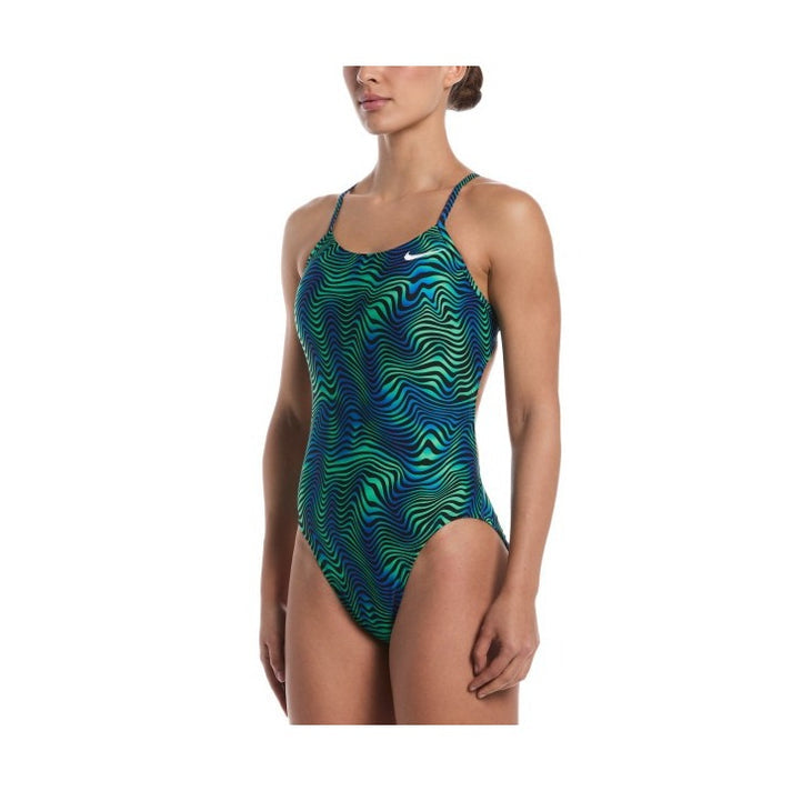 Nike HydraStrong Water Stripe Women's Cutout One Piece Swimsuit
