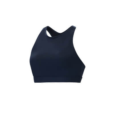 Dolfin Women's Aquashape Solid Navy High Neck Longline Bikini Top w/ Racerback