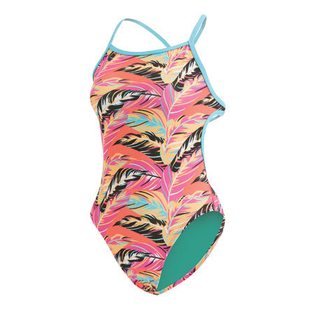 Dolfin Bellas Tie Back Prints One Piece Swimsuit