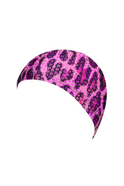 FINALS Funnies Female Pink Leopard Lycra Swim Cap