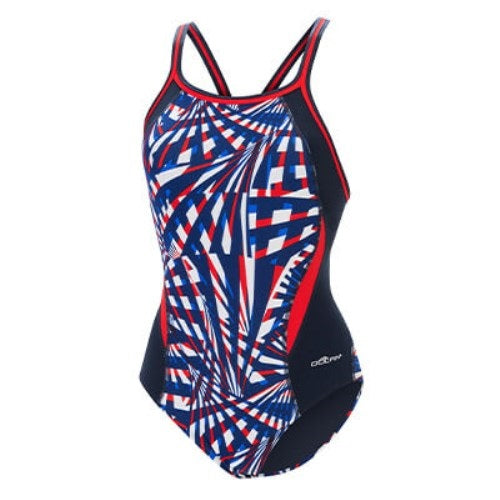 DOLFIN Reliance Womens Color Block DBX Back Onepiece Swimsuit