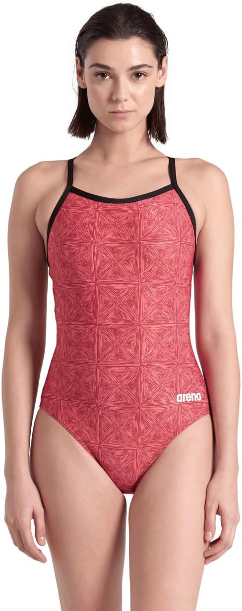 Arena Women's Abstract Tiles Lightdrop Back One Piece Swimsuit