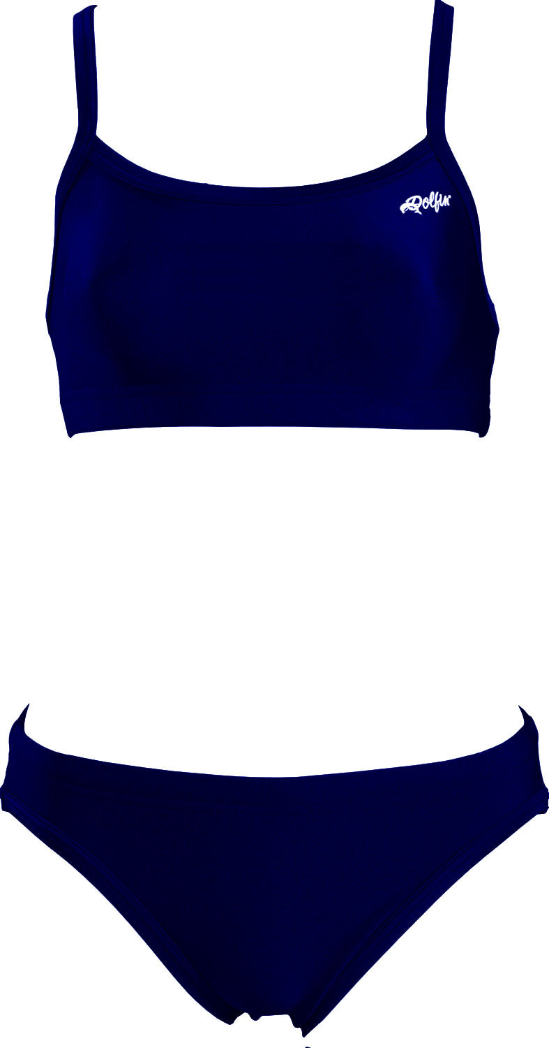 DOLFIN Traditional Solid NylonLycra 2 Piece