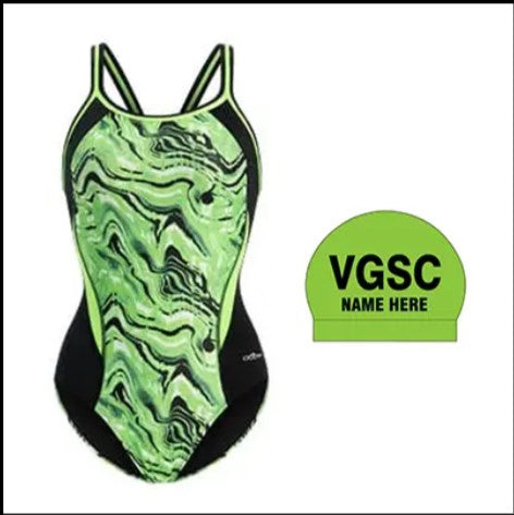 Village Greens Swim Club_Dolfin Women’s Reliance Blaze Color Block DBX