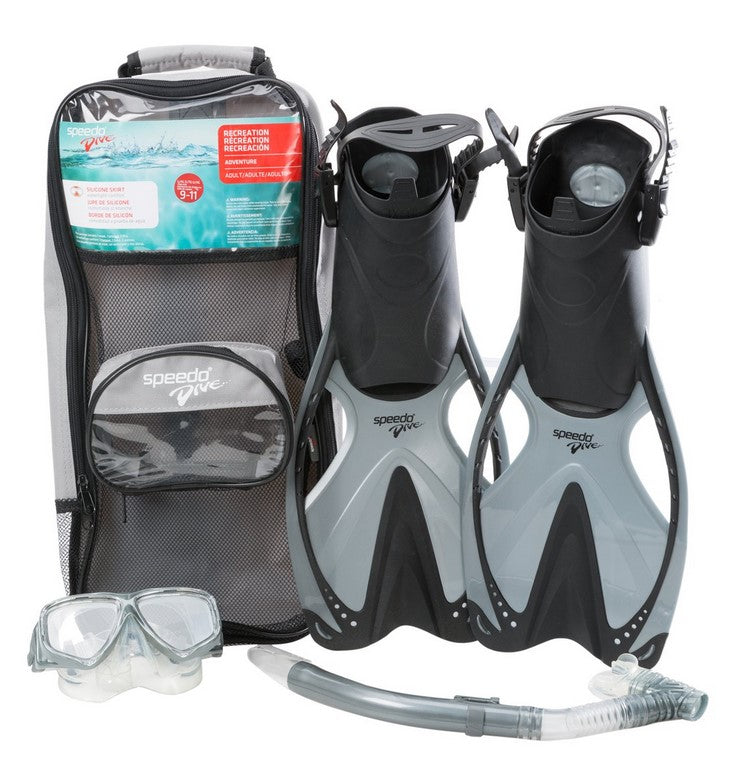 SPEEDO Adult Adventure MaskSnorkelFin Set