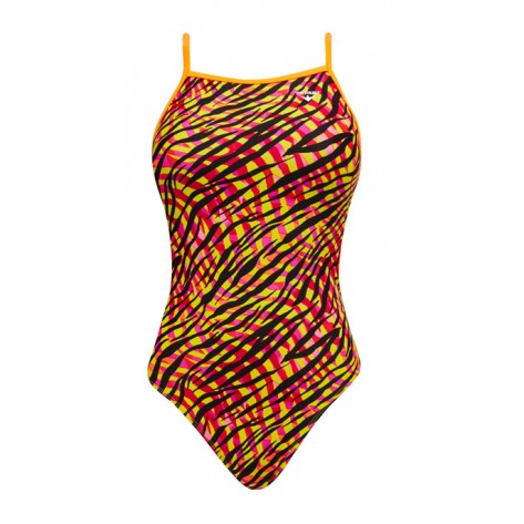 Finals Girls' Zainy Zebra Non-Foil Funnies Flutter Back Swimsuit