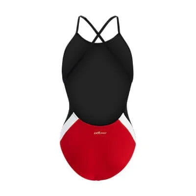 Dolfin Women's Reliance Solid Color Block Diver Back One Piece Swimsuit