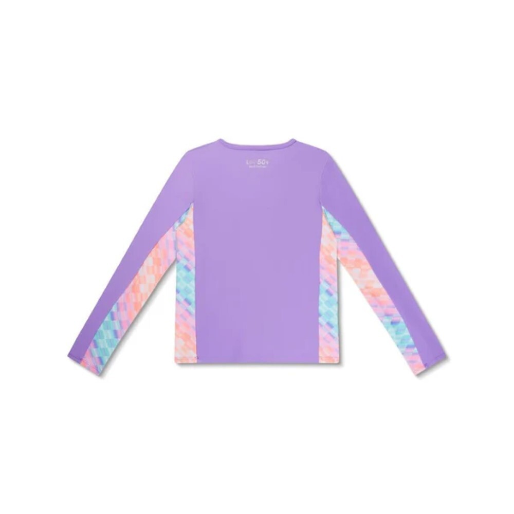 SPEEDO Girl\'s Long Sleeve Printed Splice Rashguard