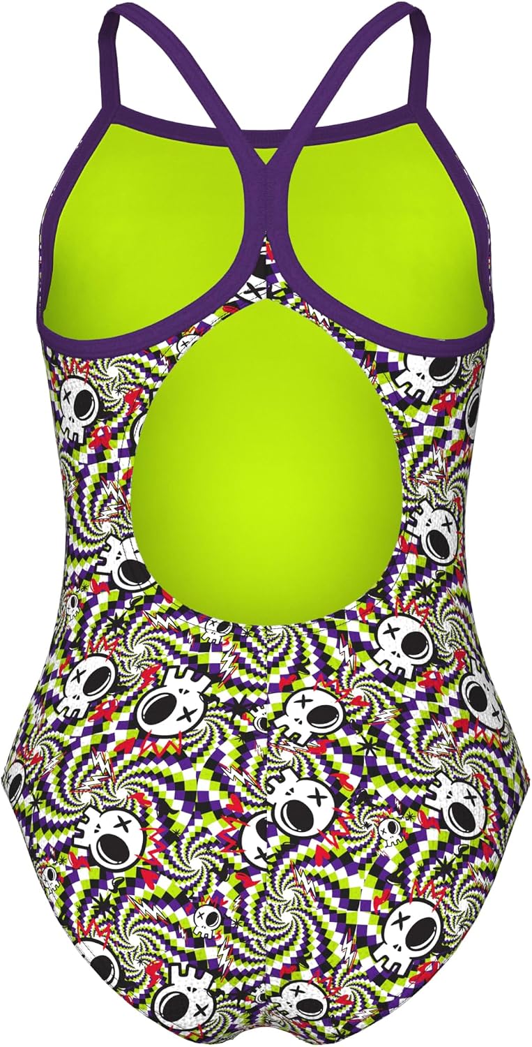 Arena GIRL'S ARENA FUN SKULLS SWIMSUIT LIGHTDROP BACK L Performance GIRL