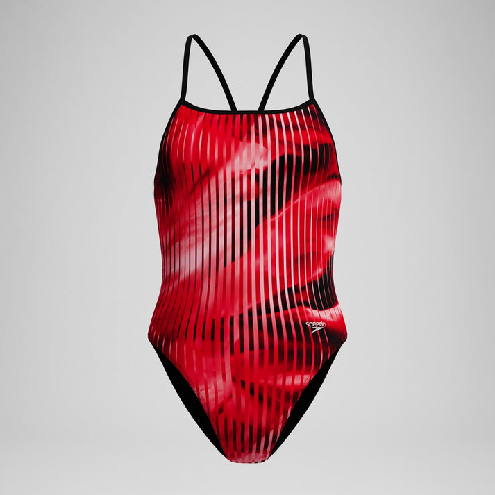 Speedo Women's Linear Lava Turnback One Piece Swimsuit