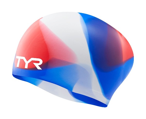 TYR Tie Dye Long Hair Silicone Youth Swim Cap