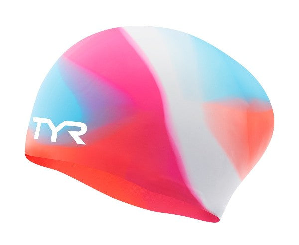 TYR Tie Dye Long Hair Silicone Youth Swim Cap