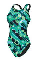 TYR Girls\' Epic Wave Maxback Swimsuit- Youth