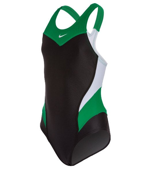 NIKE Victory Colorblock Women Swim Performance Power Back One Piece