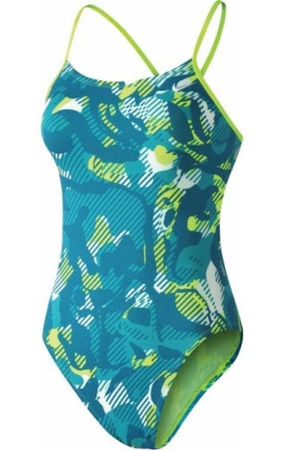 NIKE Women\'s Floral Camo Cut-Out One-Piece Swimsuit