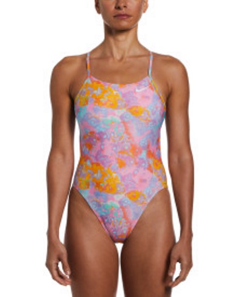 Nike Womens Hydrastrong Multi Print Cutout One Piece
