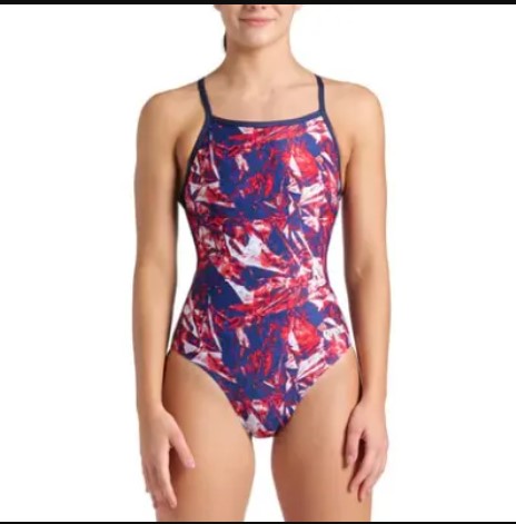 Rivers Edge_Arena Women’s Team Crackle One Piece Swimsuit Lightdrop Back, RWB