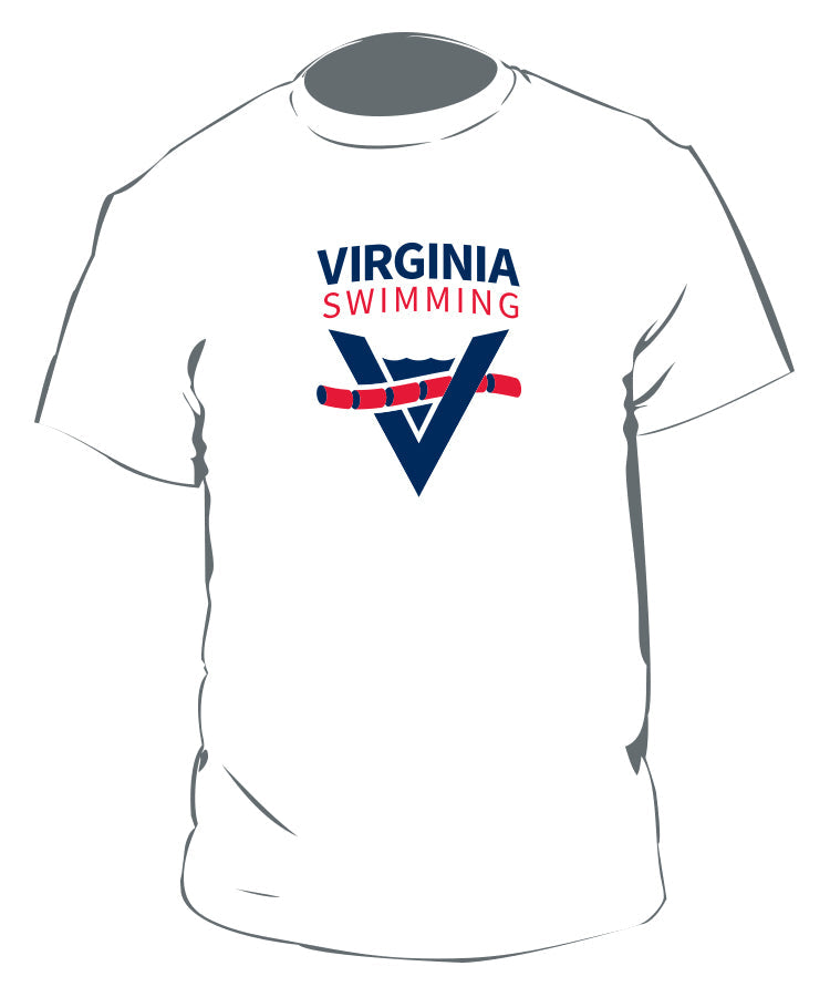Virginia Swimming_Team Short Sleeved Tee Shirt - White
