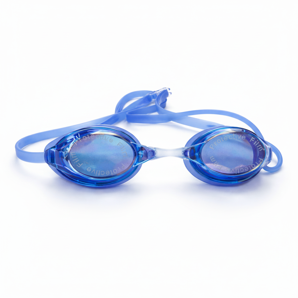 Blue Goggles Pure White Background