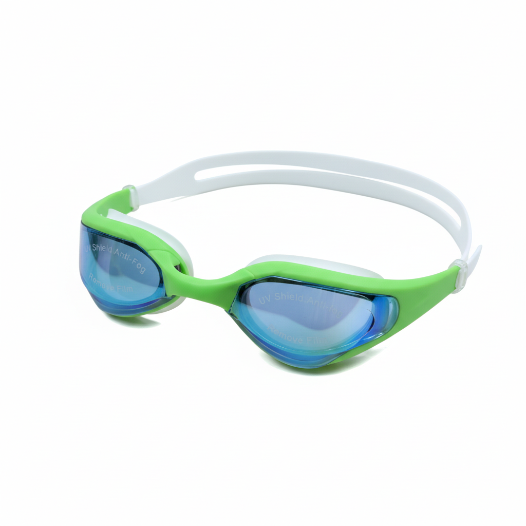 Green Blue Swim Goggles No Shadow