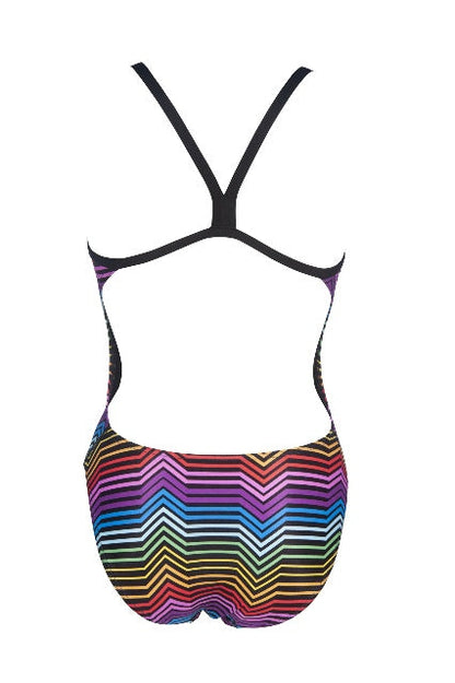 ARENA Womens Multicolor Stripes Challenge Back One Piece
