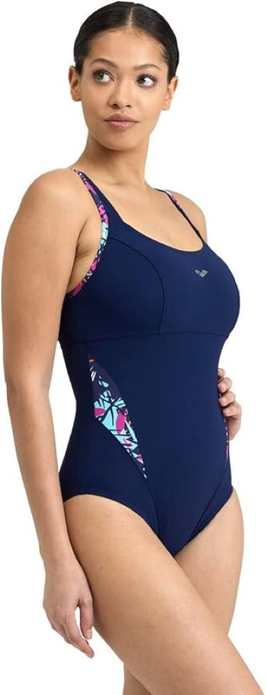 ARENA Women&#39;S Bodylift Swimsuit Francy Strap Back Panel