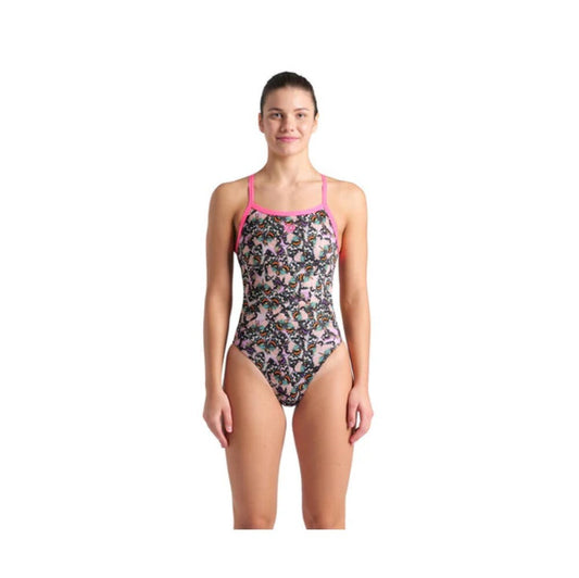 ARENA Women&#39;s Butterflies One Piece Swimsuit Challenge Back