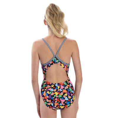 Dolfin Womens Uglies True Colors Print V-2 Back 1-Piece