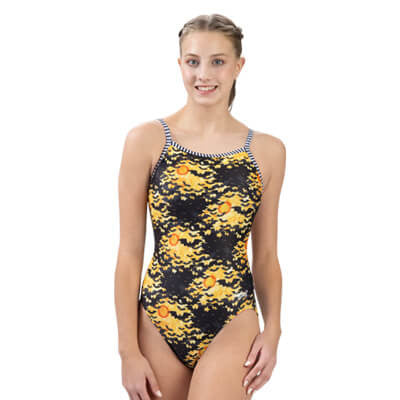 Dolfin Womens Uglies Bat Dance Print V-2 Back 1-Piece
