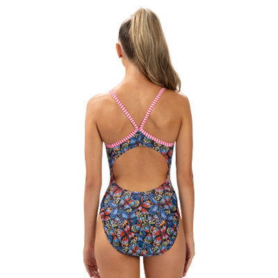 DOLFIN Women's Uglies Flutter By V-Back One Piece Swimsuit