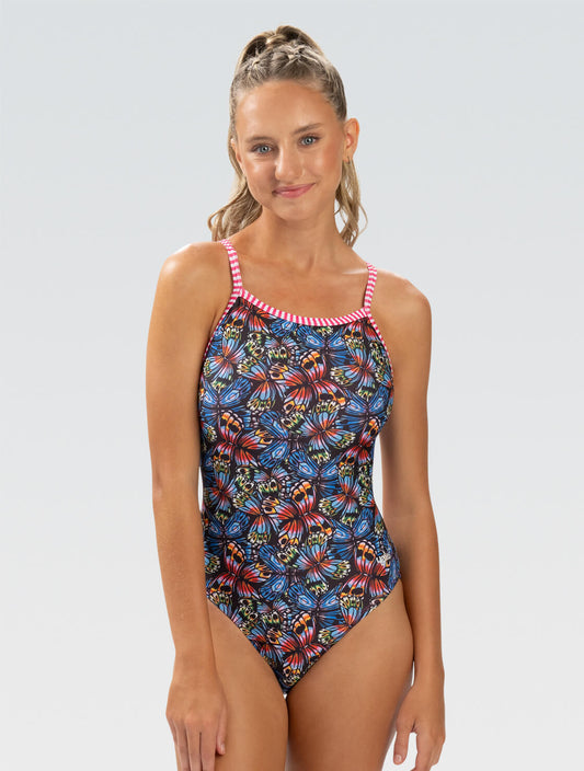 DOLFIN Women\'s Uglies Flutter By V-Back One Piece Swimsuit