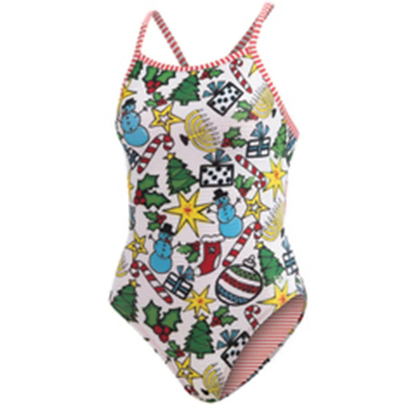 DOLFIN Uglies Holiday Cheer V-2 Back One-Piece Swimsuit