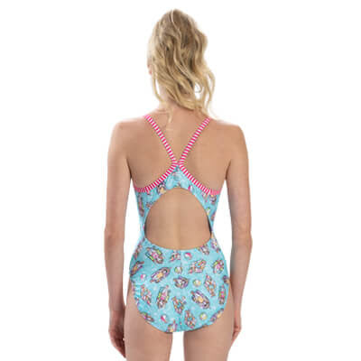Dolfin Womens Uglies Splish Splash Print V-2 Back 1-Piece