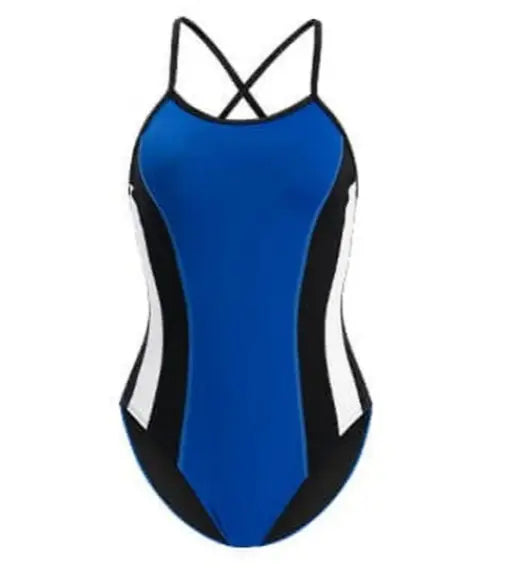Highland Swim Club_Dolfin Women’s Reliance Solid Color Block Diver Back One Piece Swimsuit, Royal