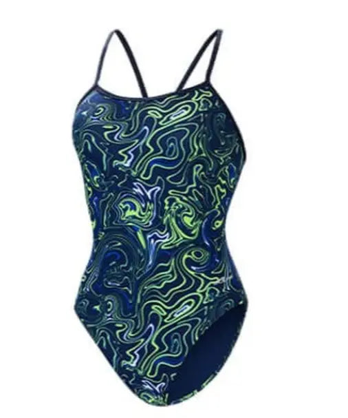 Metuchen Golf & CC_Dolfin Forcefield Vback One Piece, Blue/Green