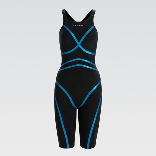 DOLFIN Women&#39;s Lightstrike Bonded Open Back Tight Leg Swimsuit