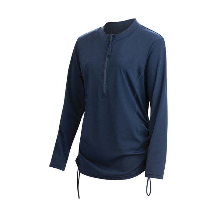 Dolfin AQUASHAPE Womens Solid Side Rushed Rash Guard