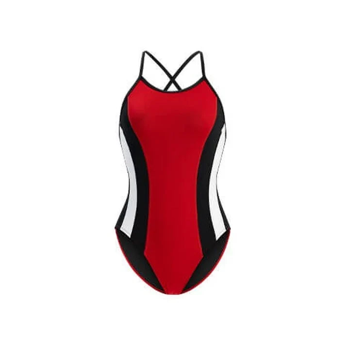 Dolfin Women's Reliance Solid Color Block Diver Back One Piece Swimsuit