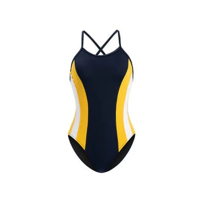 Dolfin Women's Reliance Solid Color Block Diver Back One Piece Swimsuit