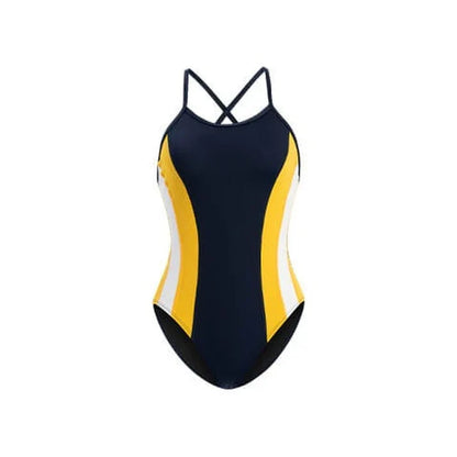 Dolfin Women's Reliance Solid Color Block Diver Back One Piece Swimsuit