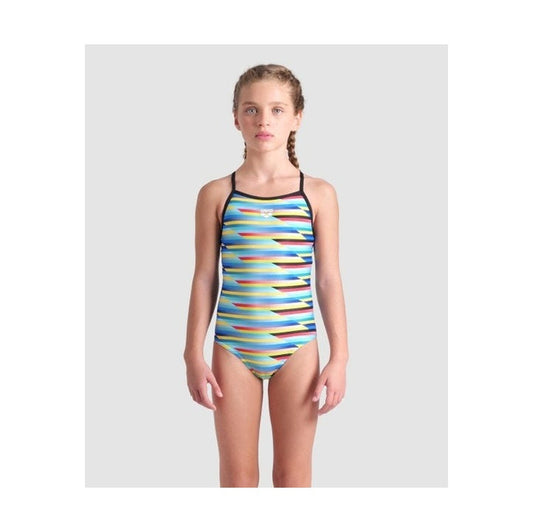 Arena GIRL'S ARENA RACING STRIPE SWIMSUIT LIGHTDROP BACK GIRL