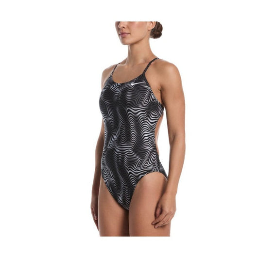 Nike HydraStrong Water Stripe Women's Cutout One Piece Swimsuit