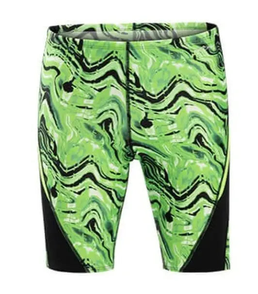 Clarkstown_Dolfin Reliance Men’s Blaze Color Block Jammer, Green(plain)