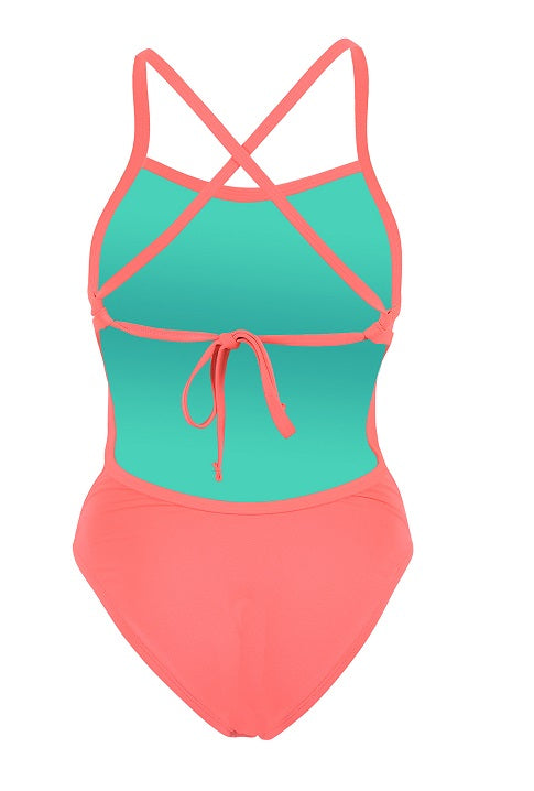 Dolfin Bellas Solid Tie Back One Piece Swimsuit