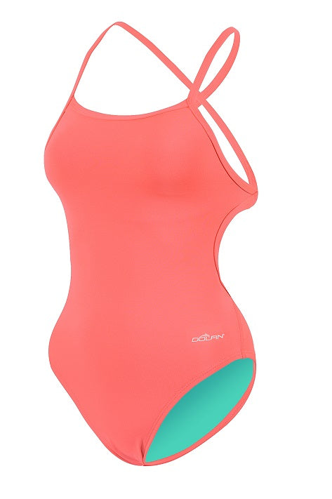 Dolfin Bellas Solid Tie Back One Piece Swimsuit